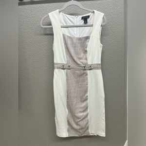 WHBM white and beige dress